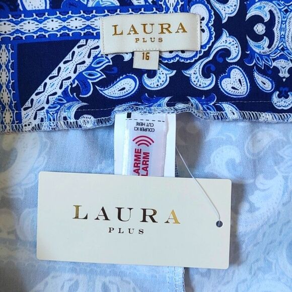 New With Tags Laura Plus Size 16 Rayon Blend Paisley Print Capris - Picture 11 of 14